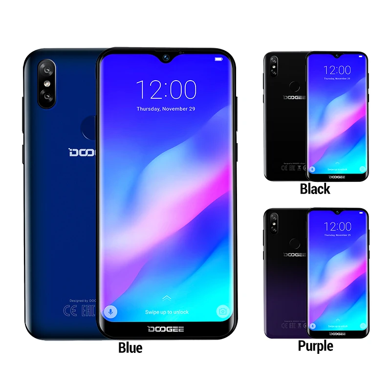 Смартфон DOOGEE Y8 Plus Android 9 0 MTK6761 3 Гб ОЗУ 32 ПЗУ FDD LTE 6 21 дюймов 19:9 экран 4000 мАч две