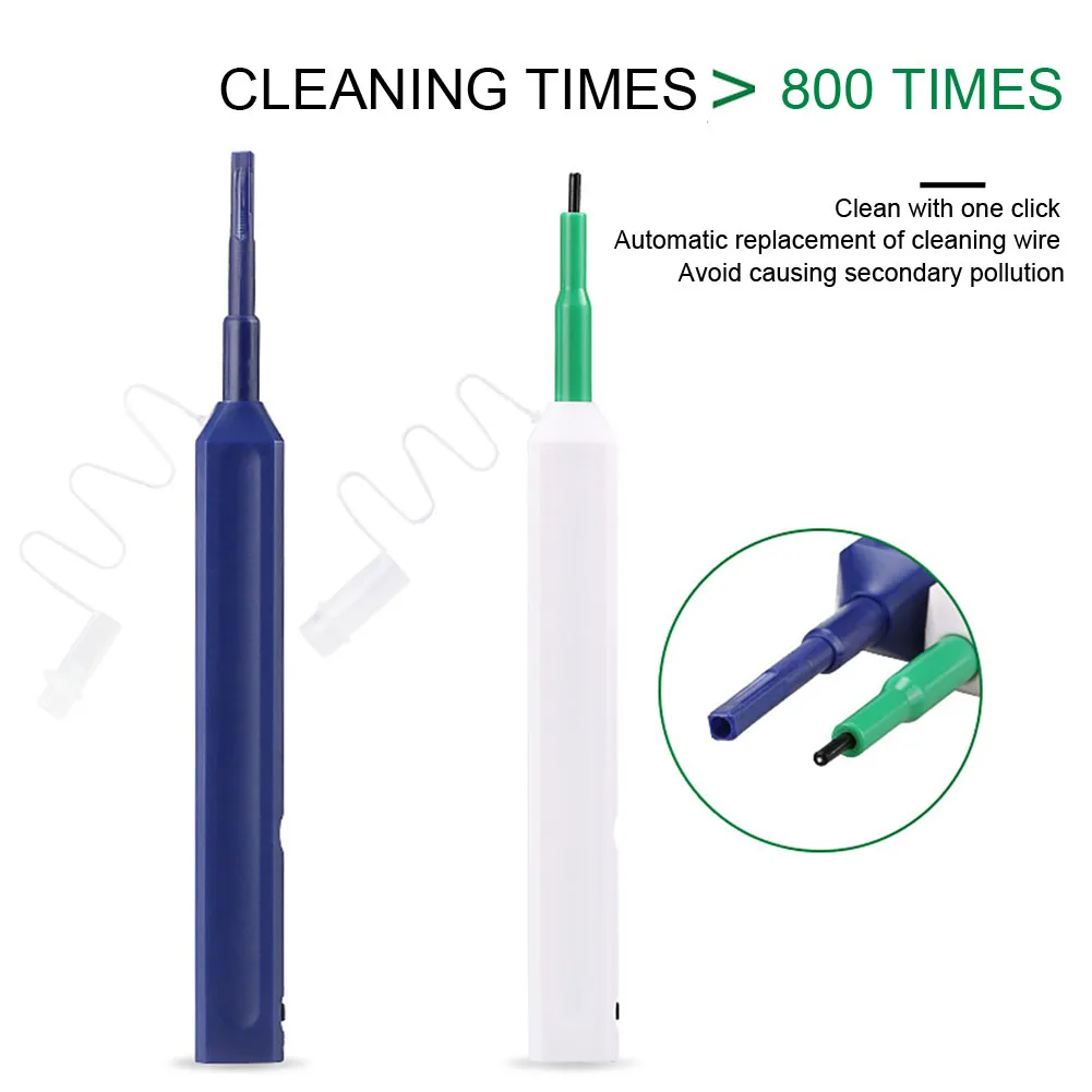 

2pcs/set Network Multifunction Push Type Smart Cleaner Fiber Optic Cleaning Pen Office Home Anti Static Resin Ferrule Connector