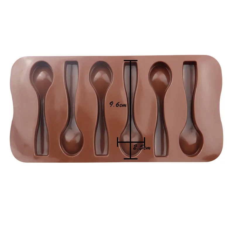 6 Spoons Shaped Chocolate Mold Food Grade Silicone Ice Trays Mould | Дом и сад