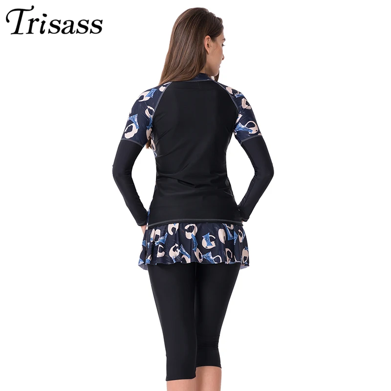 Trisass 2019 новый купальник из двух частей для женщин Спортивная юбка купальный