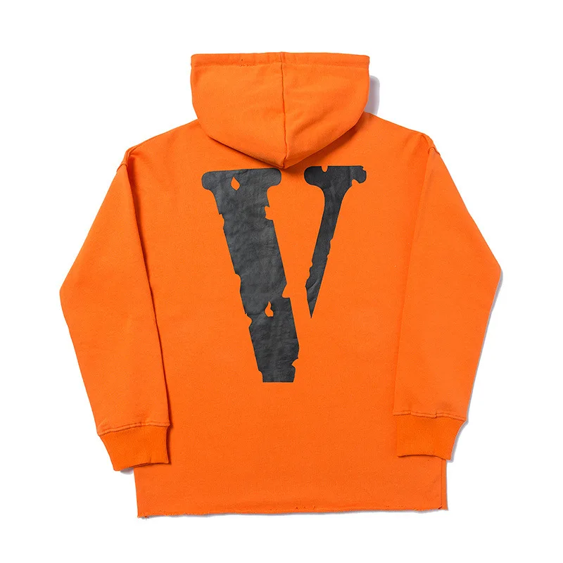 

Hoodies Vlone Man Cotton Sweatshirts Men Clothing Sweatshirt Woman Women's USA Brand Harajuku Friends Streetwear Classic Orange
