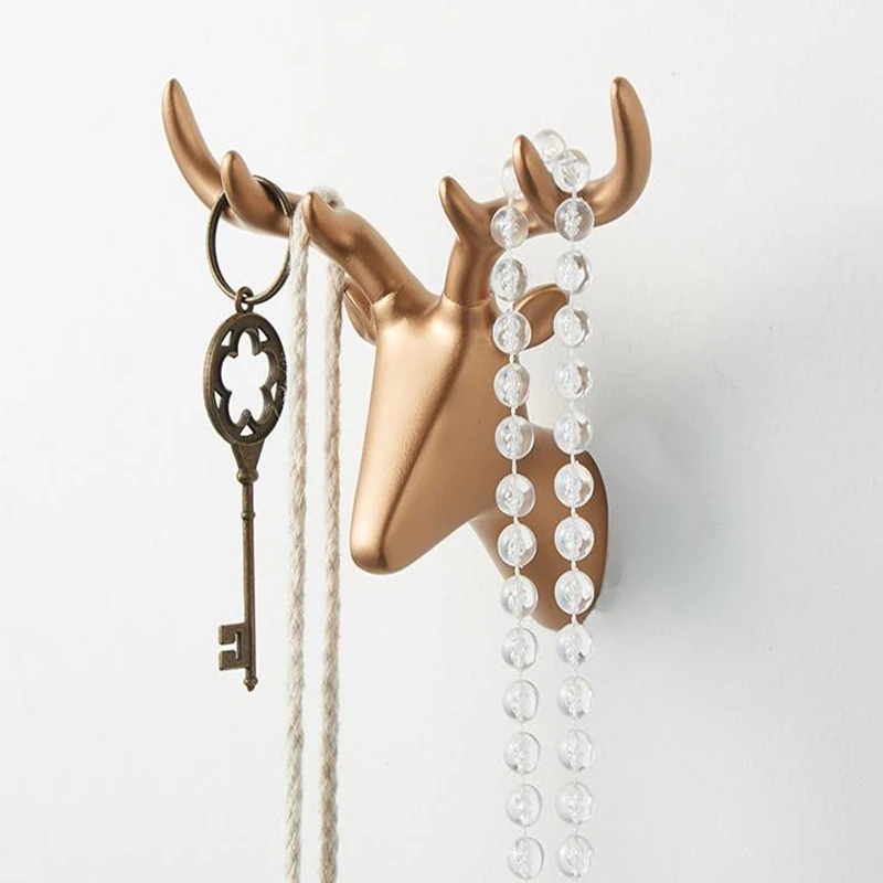 LCH Modern European Style Creative Resin Animal Art Handmade Cloth Hook Keys Holder Door Knob Pull Clothes | Обустройство дома