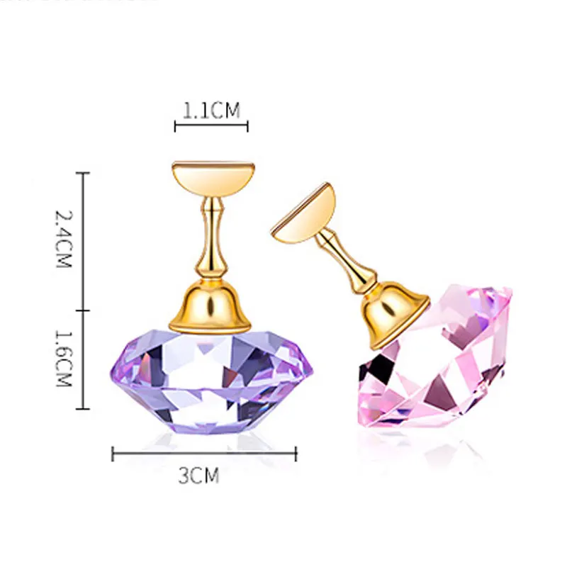 Подставка для демонстрации ногтей стойка искусственных фиолетовая розовая