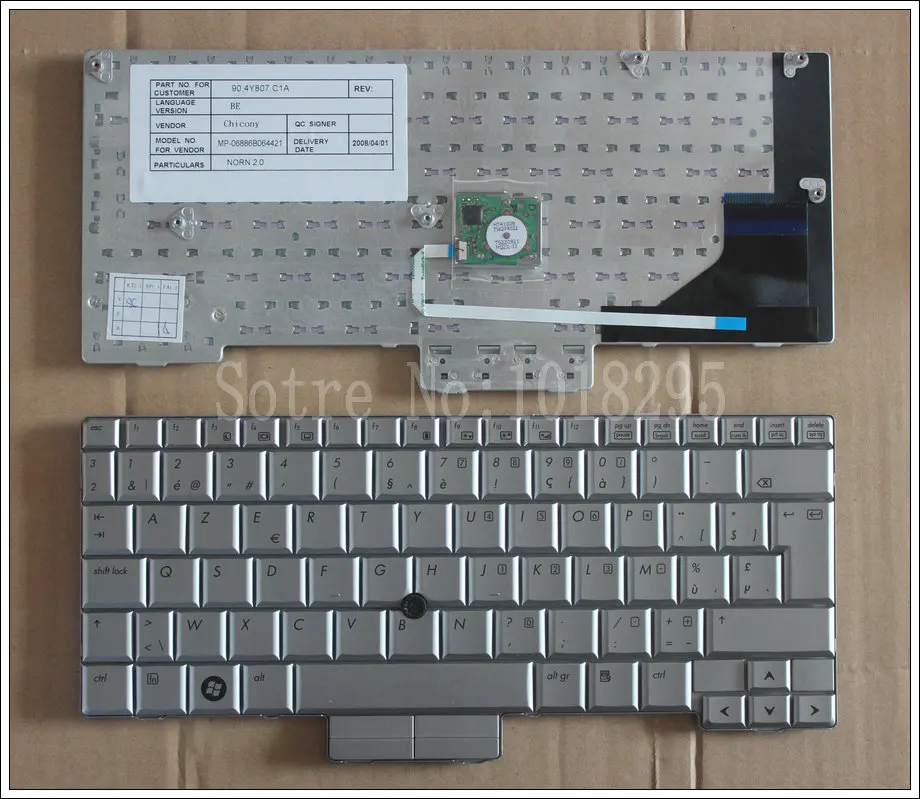 Новая клавиатура для ноутбука HP Compaq 2710 2710P EliteBook 2730 2730P BE серебристая версия