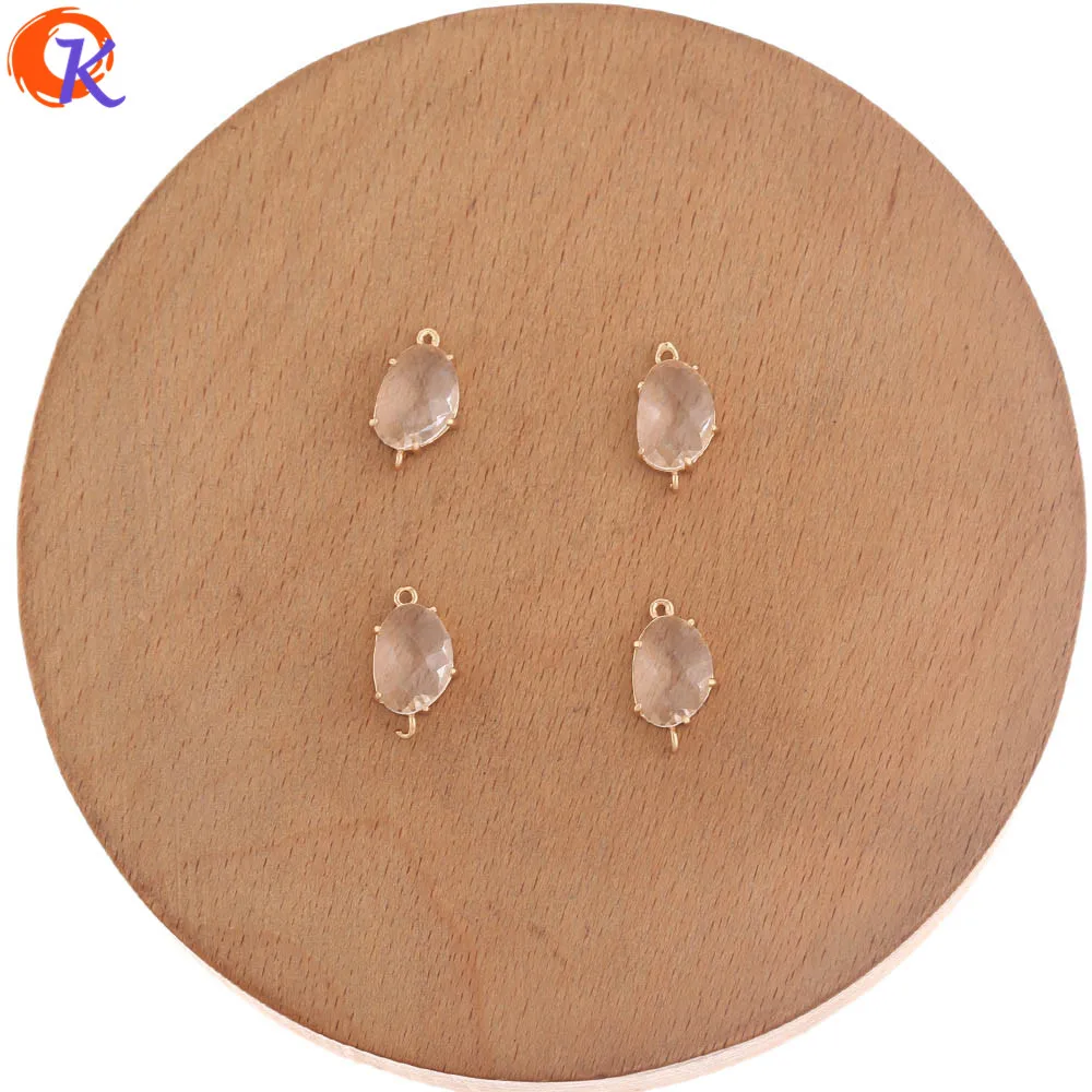 

Cordial Design 50Pcs 8*14MM Jewelry Accessories/Crystal Earrings Connectors/Oval Shape/Hand Made/Earring Findings/DIY Making