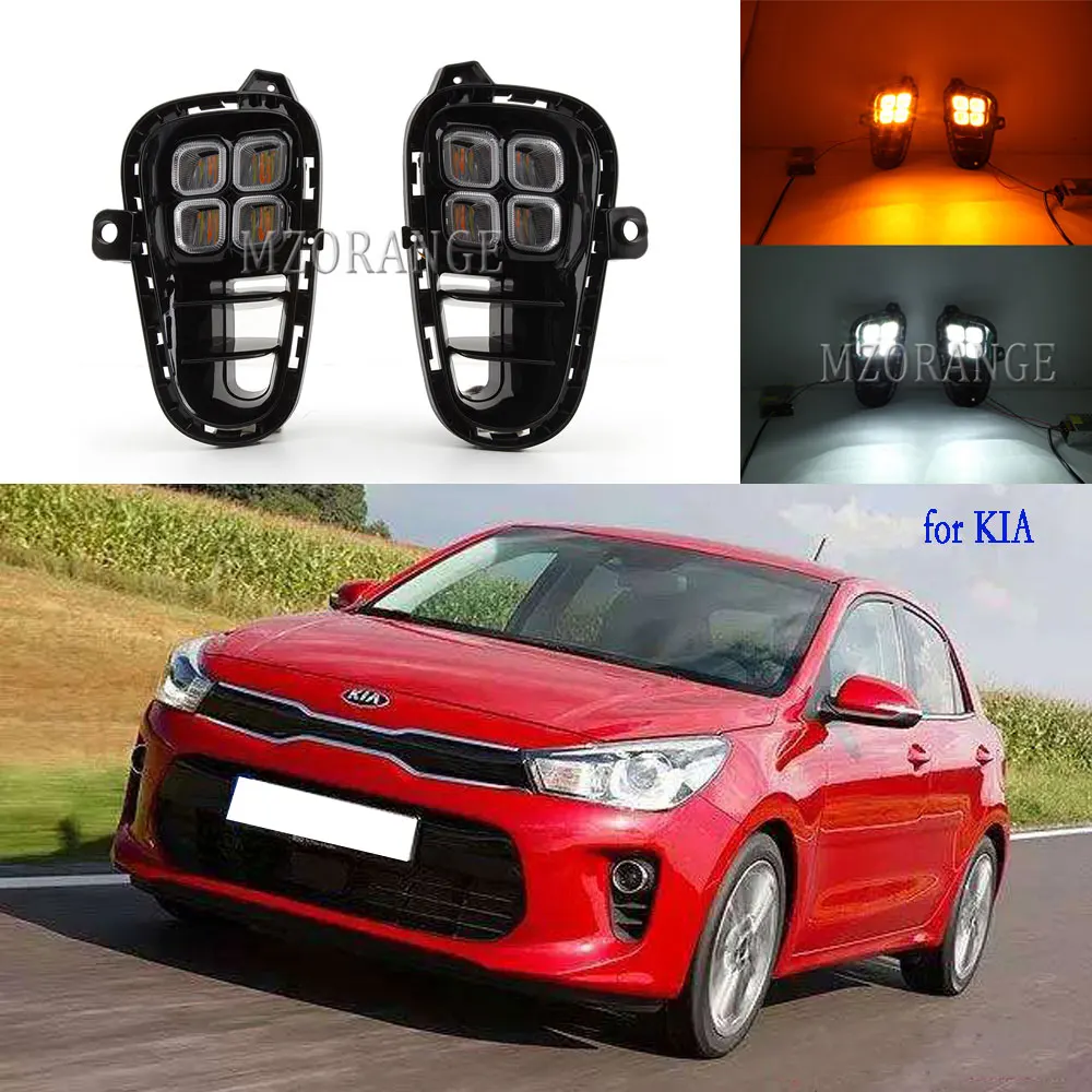 Светодиодный дневные ходовые огни для Kia RIO 2017 2018 2019 2020 передние фары