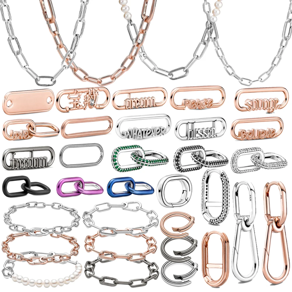 

2021 Fall ME Series 925 Sterling Silver Suitable for Pandora DIY Beads Personality Lady Pendant Color Ring Lady Jewelry Women