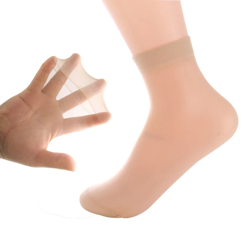 Носки женские ультратонкие 10 пар = 20 шт. шелковые невидимые прозрачные