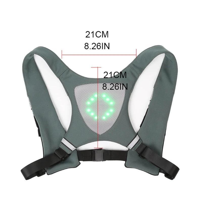 

Lightweight Reflective LED Signal Light Luminous Vest Wireless Remote Control Turn Signal Outdoor Sport Safety Decorate D0LB