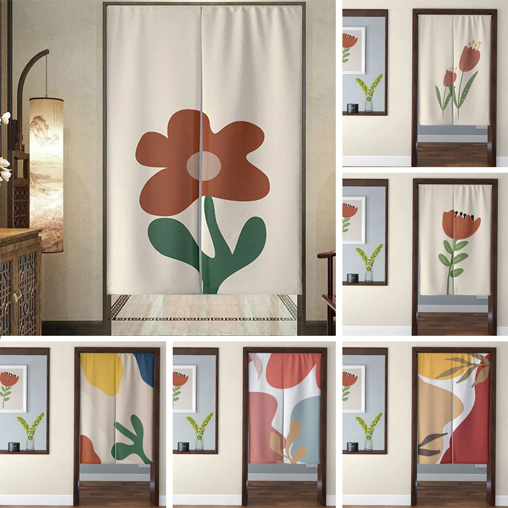 Японская подвесная дверная занавеска в скандинавском стиле Morandi милые цветы для