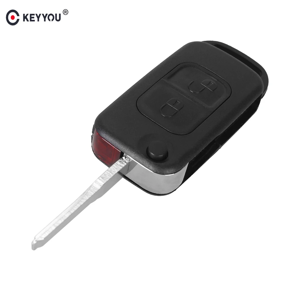 Раскладной чехол брелок KEYYOU с 2 кнопками для Mercedes Benz SLK E113 A C E S W168 W202 W203|Ключ от