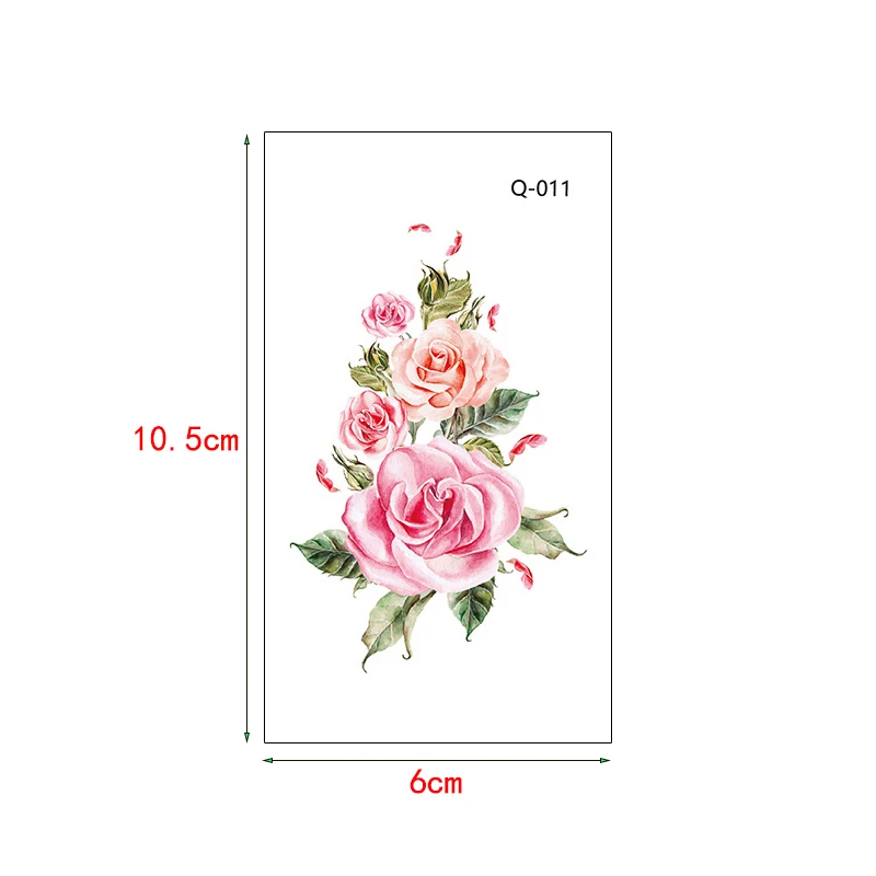 Маленькая временная татуировка наклейка роза цветок рука ноги тело искусство