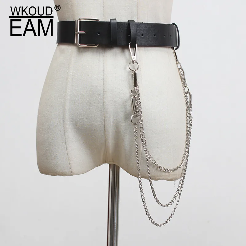WKOUD EAM 2020 новый индивидуальный ремень из искусственной кожи для женщин панк