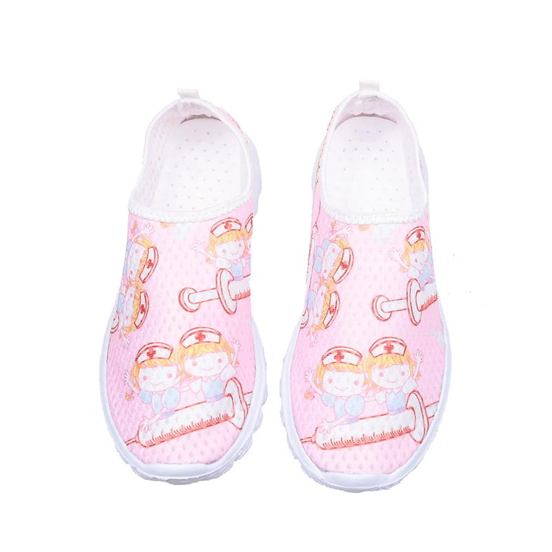 

Nurse Doctor Print Women Sneakers Slip On Light Mesh Shoes Breathable Zapatos Training Sport Shoe Pink