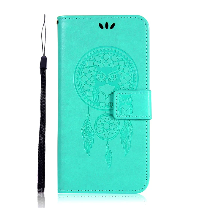 green Сова Pattern чехол для SONY Xperia 1 10 плюс L3 L2 L1 XA XA1 XA2 ультра XZ3 XZ2 XZ1 компактный XZ2 Премиум кожаный чехол бумажник чехол - Цвет: green