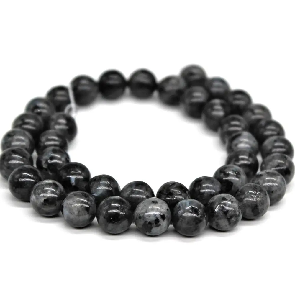 DIY натуральные 4 12 мм круглые черные бусины из Лабрадорита продаются по нитке для