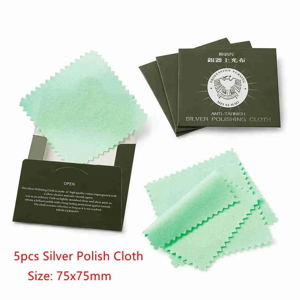 5pcs Cloth Ювелирные изделия измерительные Наборы инструментов с кольцом оправки и измерители размера кольца модель измерения пальца, резиновые молотки и ткань для полировки серебра - Цвет: 5pcs Cloth