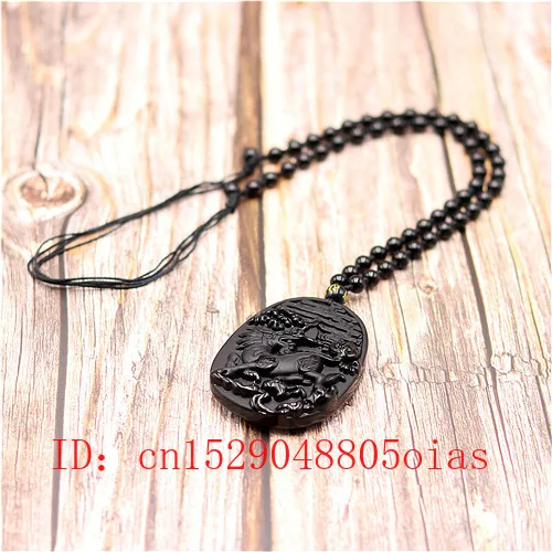Натуральный Черный Дракон из обсидиана кулон бусы ожерелье модное очарование