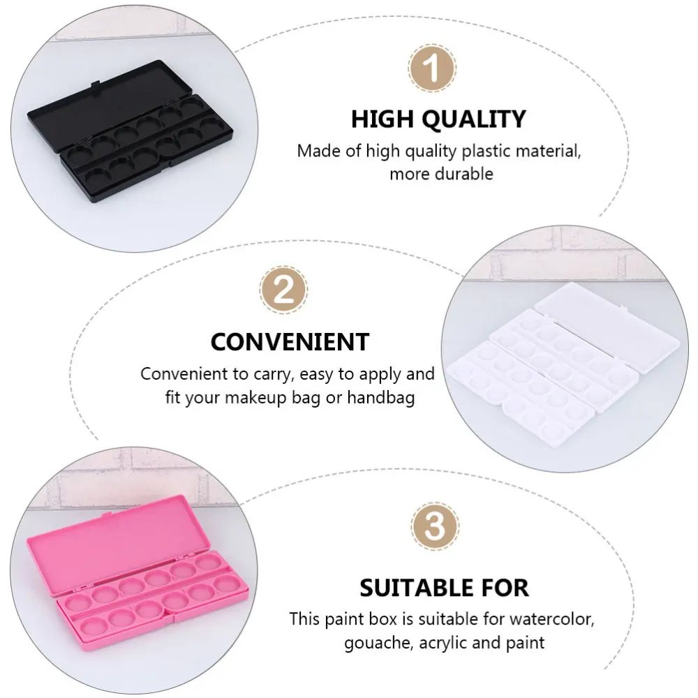 

3Pcs 24 Grids Nair Art Paint Mixing Plate Watercolor Pigment Color Mixing Tray
