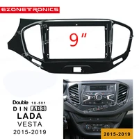 1din2din car dvd frame audio fitting adaptor dash trim kits facia panel 9inch for lada vesta 2015 2019 double din radio player