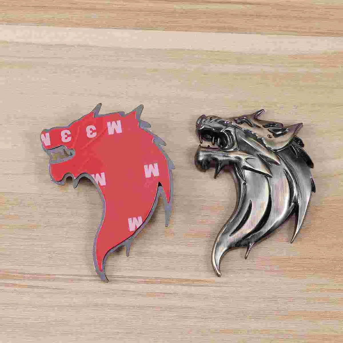 

2 шт., металлическая 3d-эмблема в виде головы волка