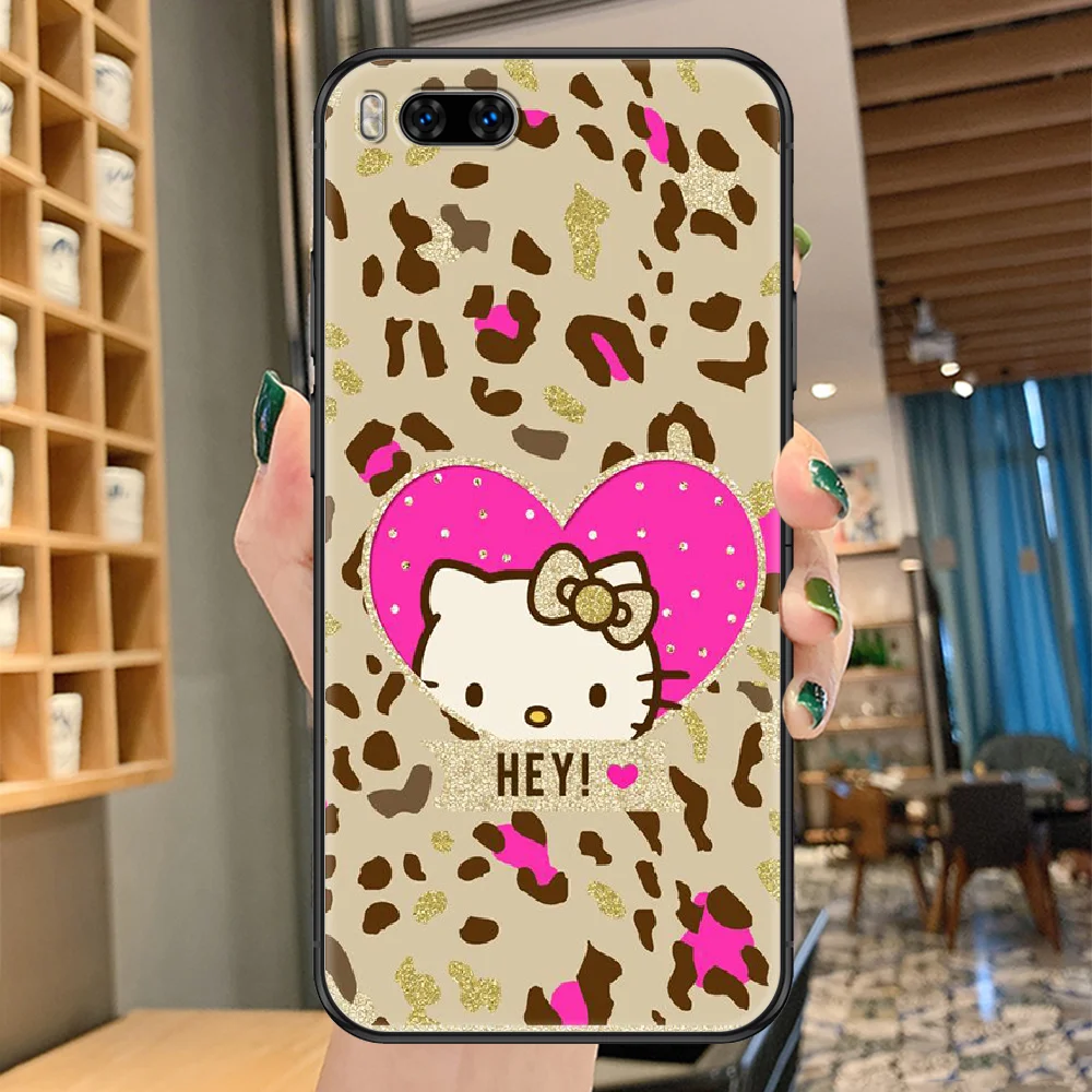 

Cartoon Cute Kitty Lovely Phone case For Xiaomi Mi Max Note 3 A2 A3 8 9 9T 10 Lite Pro Ultra black painting prime art cover