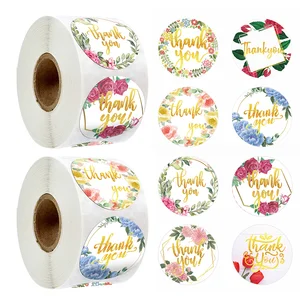 Этикетки ручной работы, золотые 500, наклейка спасибо, этикетки для печати шт.рулон, для поддержки малого бизнеса, украшение для упаковки, стикер для канцелярских товаров