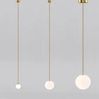 Современный светодиодный подвесной светильник в скандинавском стиле, минималистичный светильник для гостиной, спальни, столовой, стеклянный шар, осветительные приборы