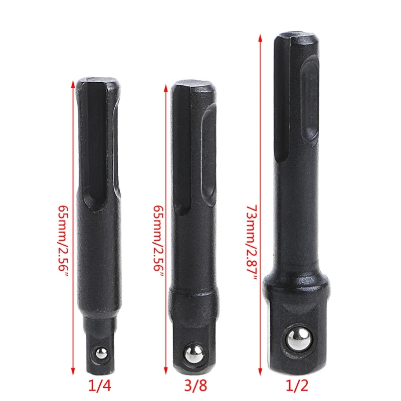 3pcs SDS Plus Socket Driver Drills Set Drill Bit Adaptor 1/4" 3/8" 1/2" Chrome Vanadium Steel Adapter Sds Power | Инструменты