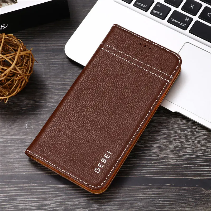 

Luxury Original Brand GEBEI Genuine Leather Magnet Flip Wallet Cases For iPhone XS Max XR X 11 Pro 6 6S 7 8 Plus Case Cover