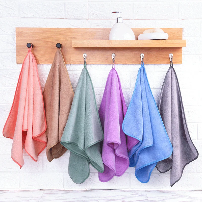 

Pure Color Soft Coral Velvet Towel 35*75 Strong Absorbent Adult Dry Hair Towel Comfortable Bathroom Wash Towel Clean Care Towel