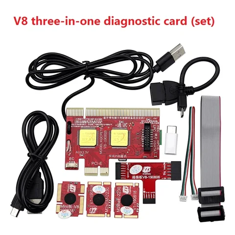 KQCPET6 V8 анализатор диагностической карты материнской платы для мобильного телефона ПК ноутбука умный диагностический тестер карта USB PCI/PCIE/LPC/PCI-E