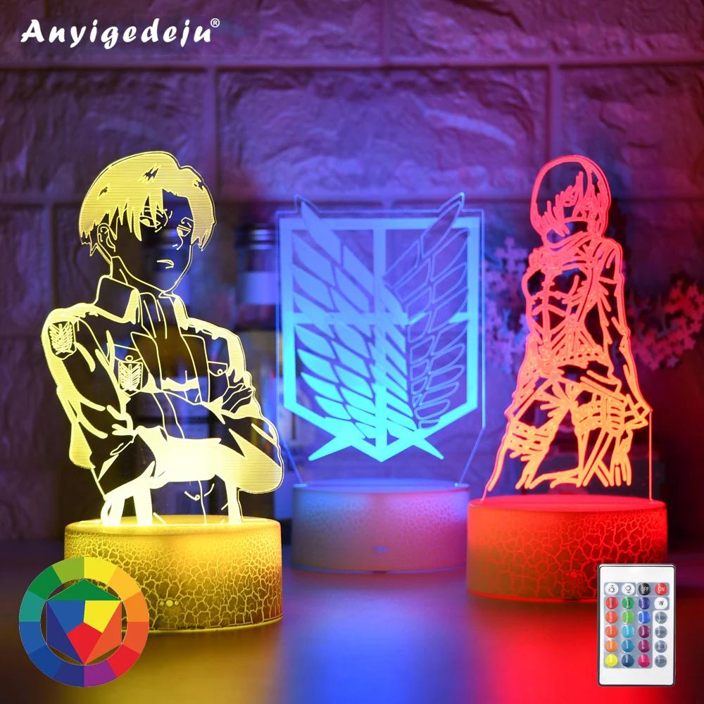 

Anime Attack on Titan Night Light Led Logo Children Kids Boys Gift Manga Japanese Anime Bedroom Desk Lamp Shingeki no Kyojin