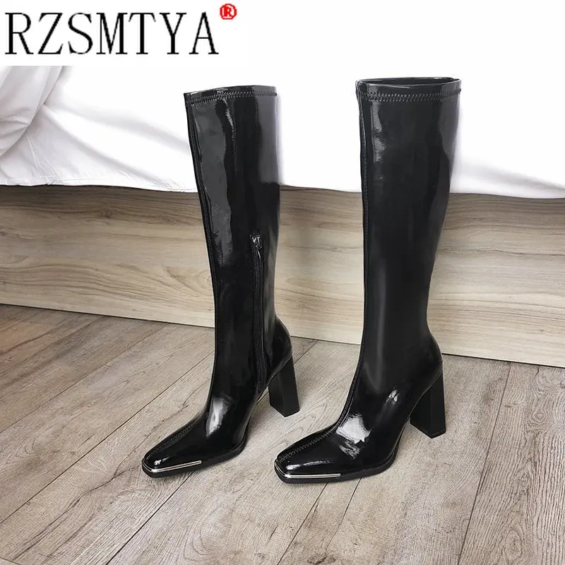 

Boots Women New 2021 hoes Zipper Sexy Thigh High Heels High Sexy Luxury Designer Ladies Med Rubber Autumn Over-the-Knee