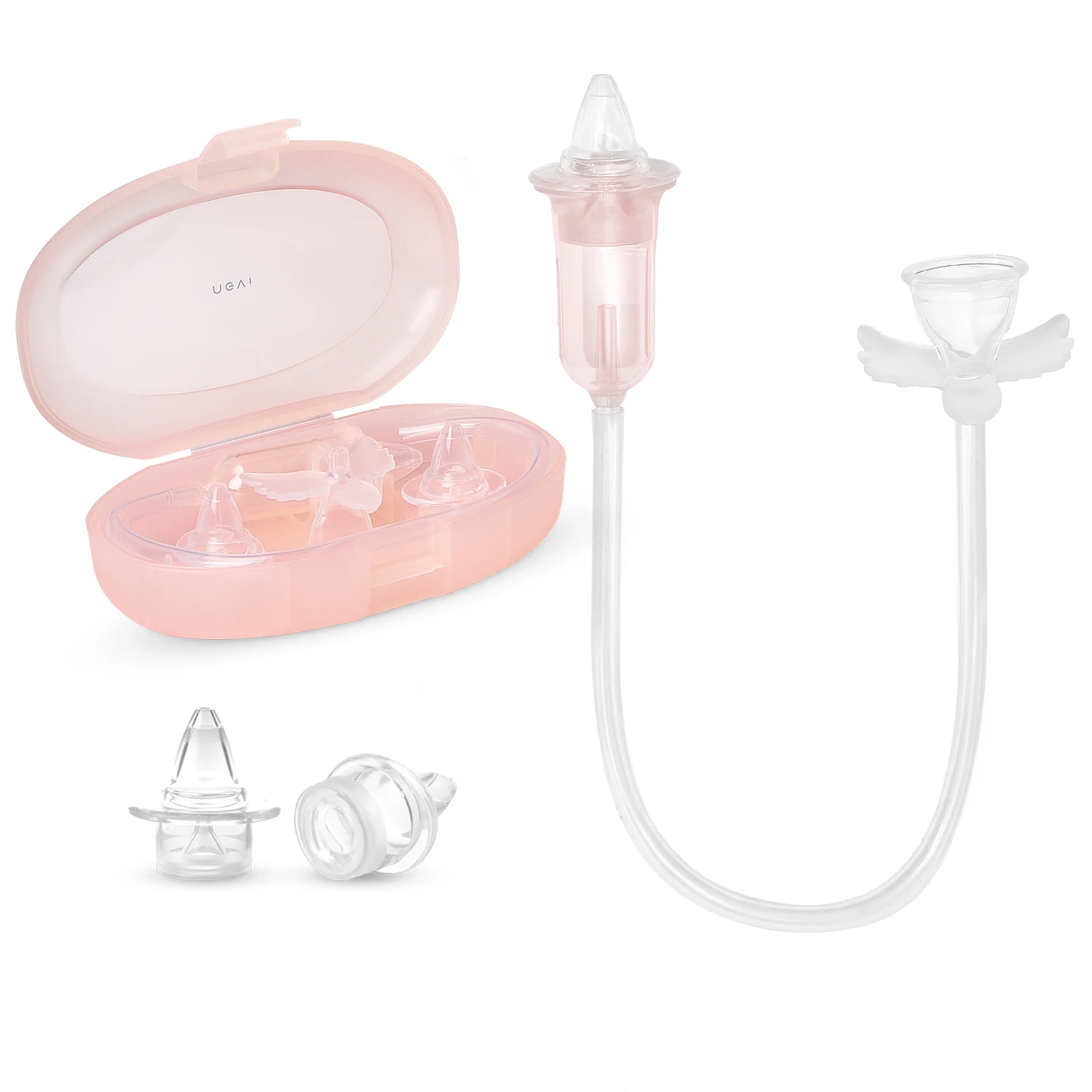 

NCVI Baby Nasal Aspirator Clears Mucous Effective Nose Cleaner Snot Sucker with Storage Box Best Baby Shower Gift (Pink)