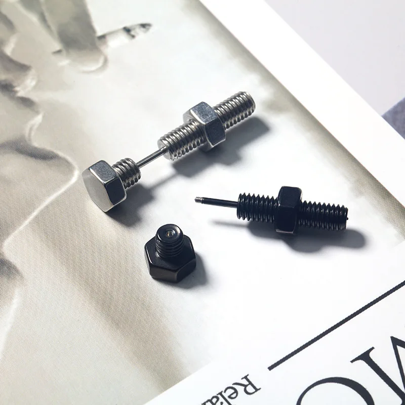 

New Unisex Punk Rock Stainless Steel Nail Screw Piercing Stud Earrings Novelty Piercing Jewelry Rock Gothic Piercing Jewelry
