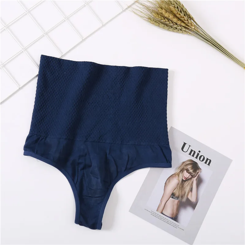 Style 2 Blue Women High Waist Shaper Sexy Thong Autumn Breathable Body Shapers Slimming Underpants Tummy Underwear Soft Shaping Panties M-2XL - Цвет: Style 2 Blue