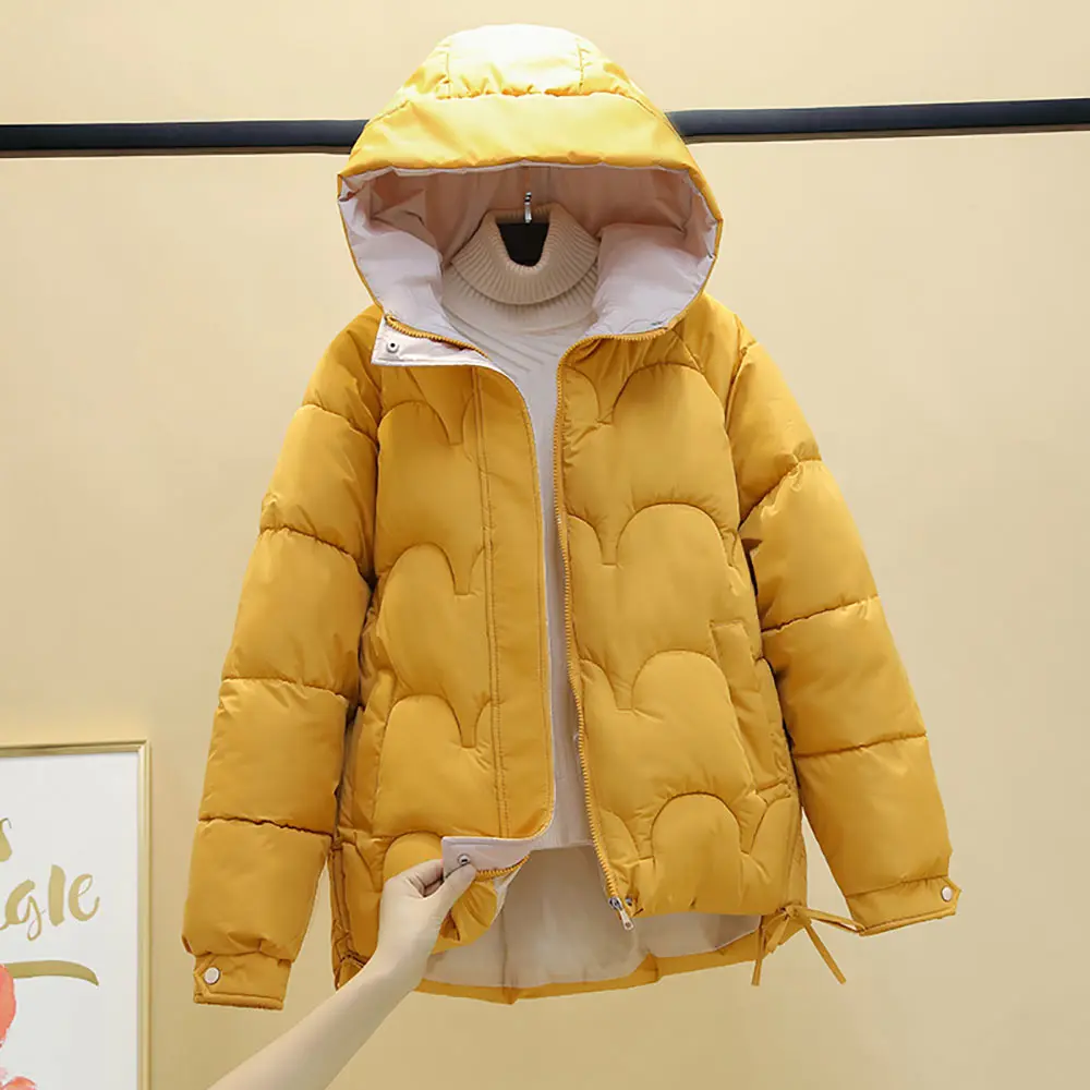 Vielleicht 2021 Short Winter Jacket Women Parkas Coat Winter Hooded Solid Autumn Winter Coat Warm Puffer Jacket Women Clothing