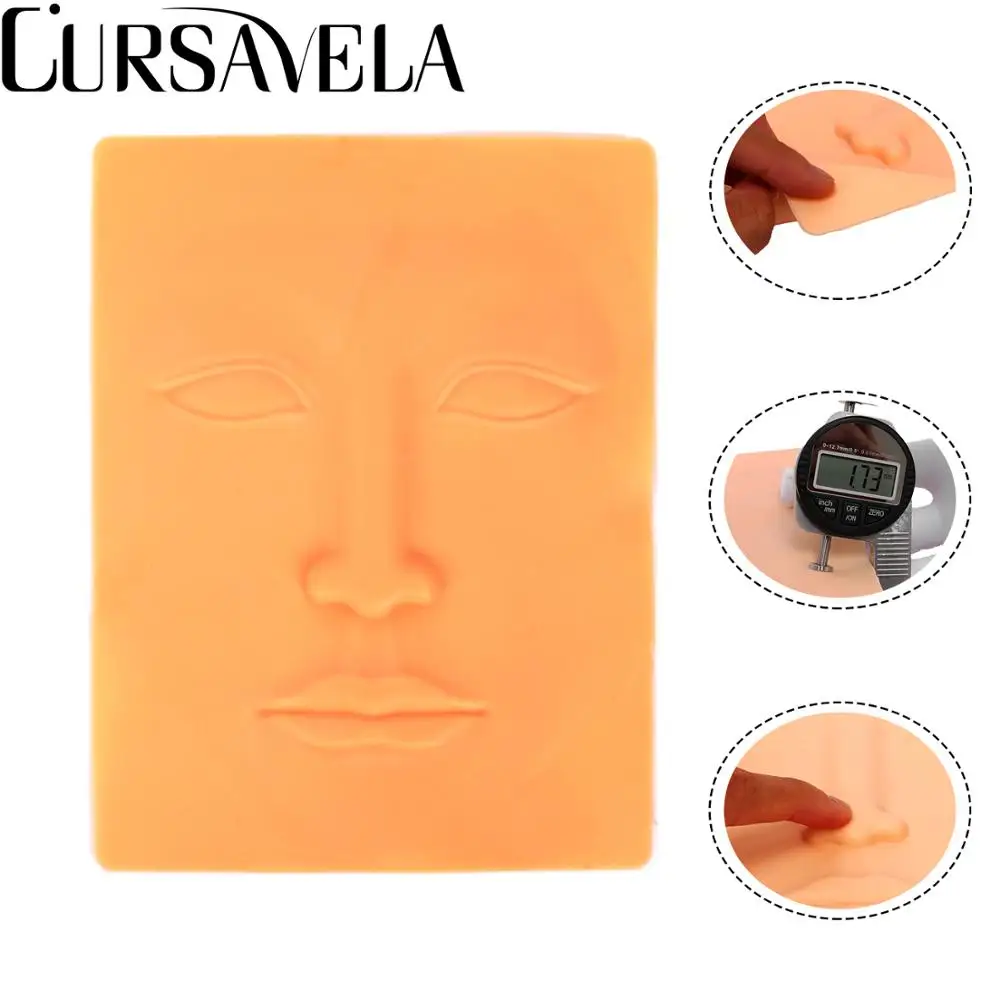 Cursavela Tattoo Practice Skin Microblading Fake Leather Silicone Permanent Makeup Eyebrow Lips Blank Sheet | Красота и здоровье