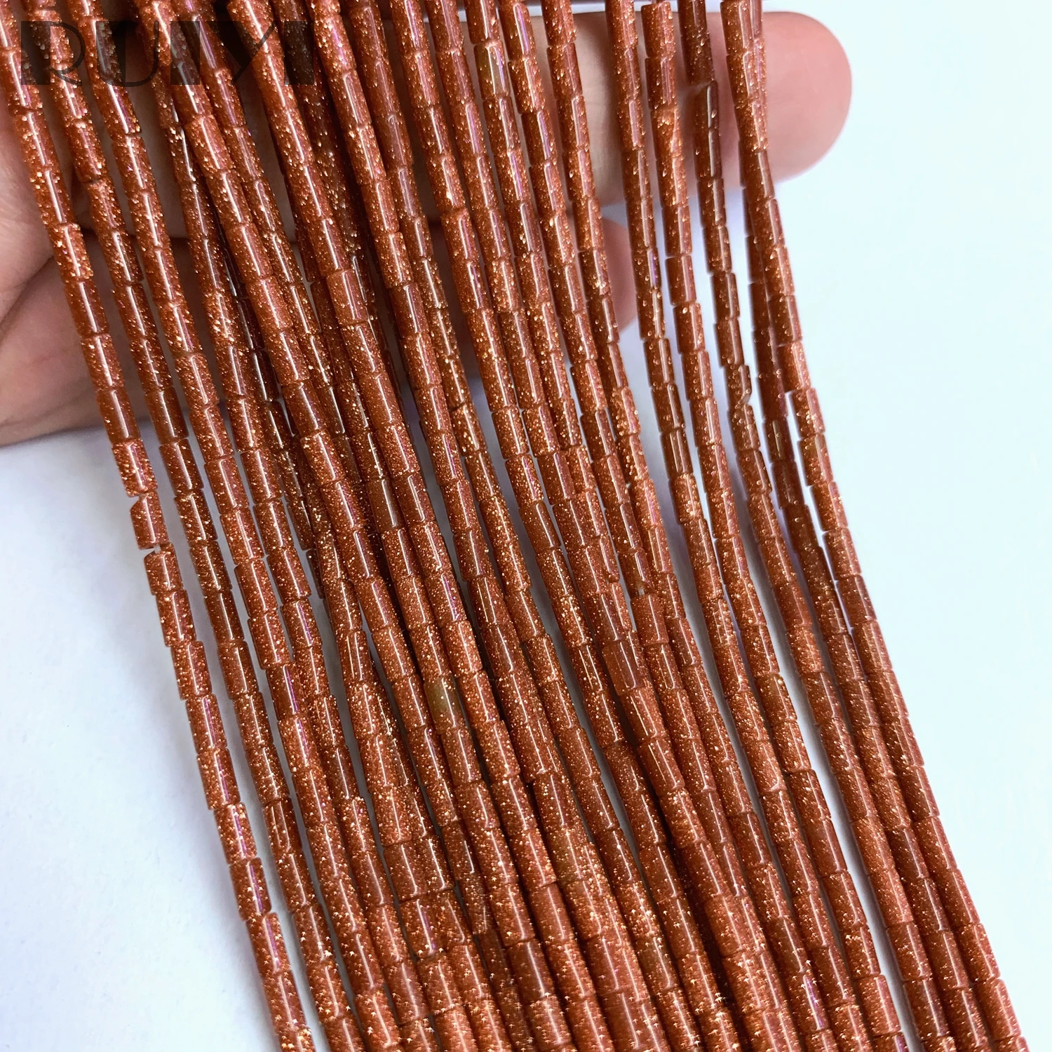 Ruiyi натуральный красный песчаник гладкая трубка 2x4 мм маленький Свободный