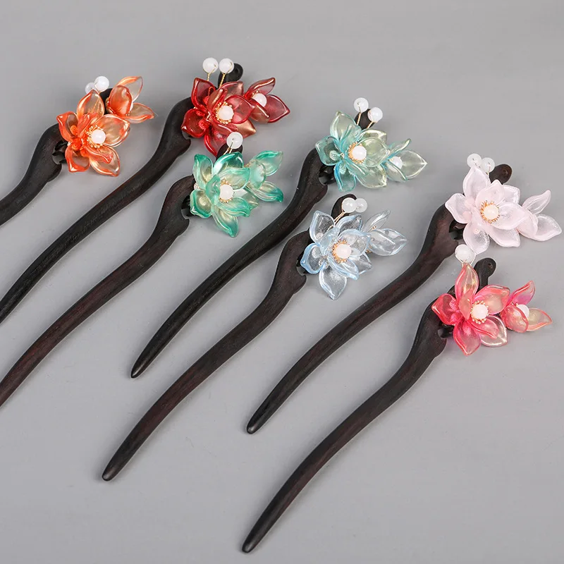 Шпилька для волос черная шпилька из натурального дерева аксессуары