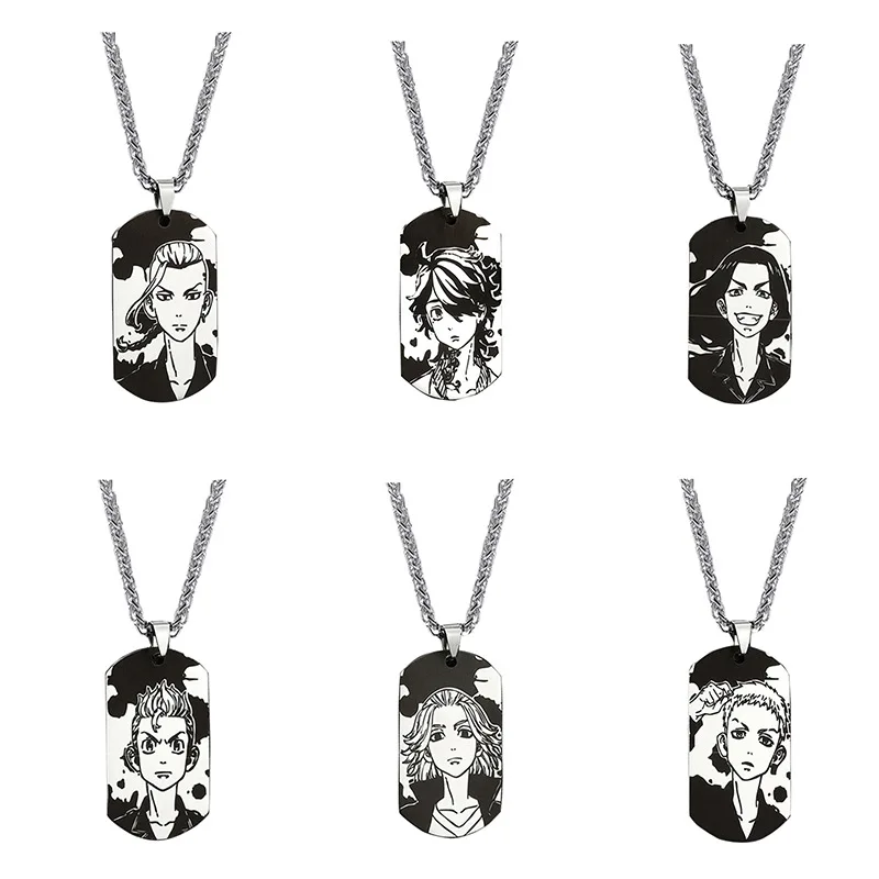 

Оптовая продажа, ожерелье с подвеской в японском стиле аниме Токийский Мститель, аксессуары, бирка с персонажем из сплава для мужчин и женщи...