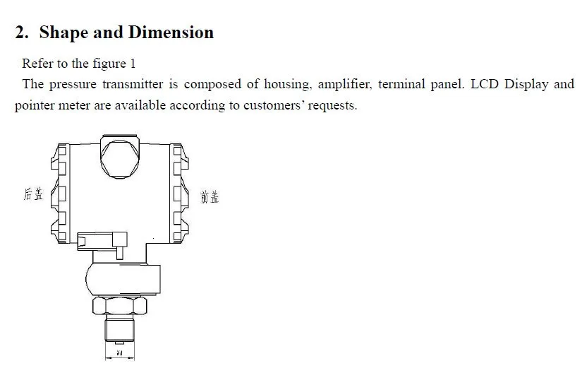 1 до 60 бар 4 до 20 мА ЖК-дисплей передатчик давления взрывозащищенный CSS-2088 диффузный кремниевый датчик давления от завода