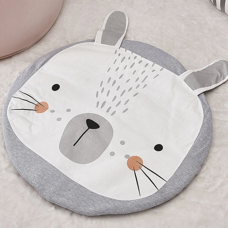

Koodykids Kids Play Mat Cartoon Animal Bear Lion Bunny Play Mat Rug Baby Play Gym Mat Rugs Cotton Round Rugs 90CM Nursery Decor