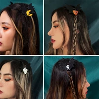 punk vintage skull bat hairpins for women demon wings side clip harajuku hairpin blood stained angel skull clip headdress