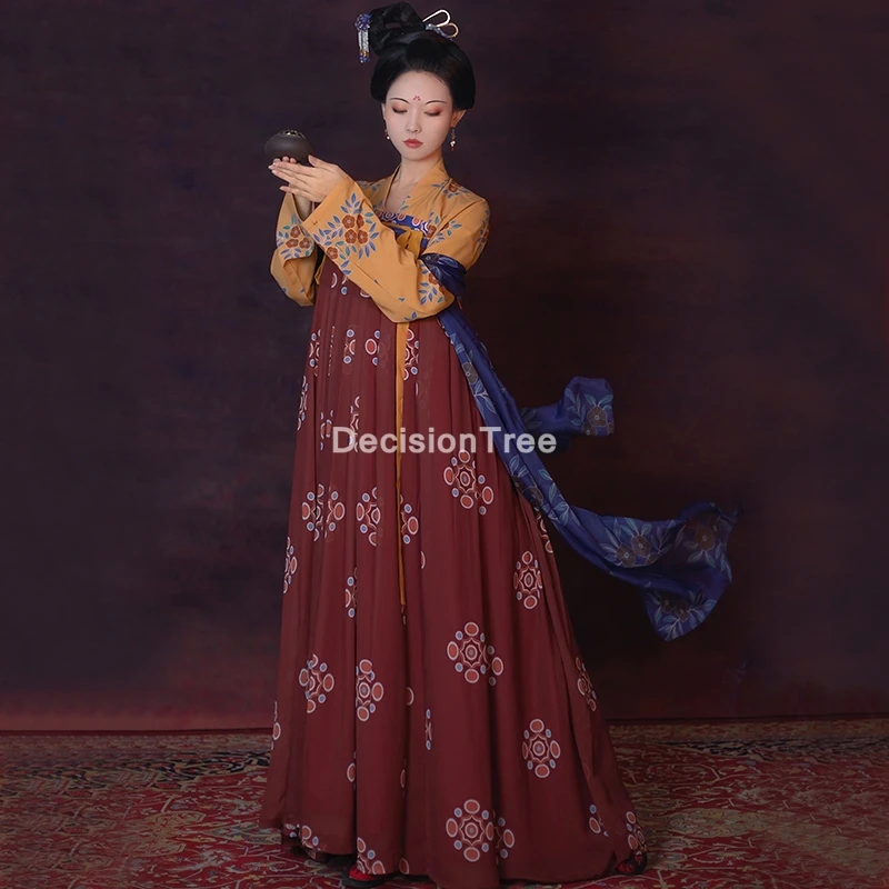 

2022 ancient traditional chinese woman elegant hanfu dress fairy stage folk dance costume tang dynasty hanfu princess dress