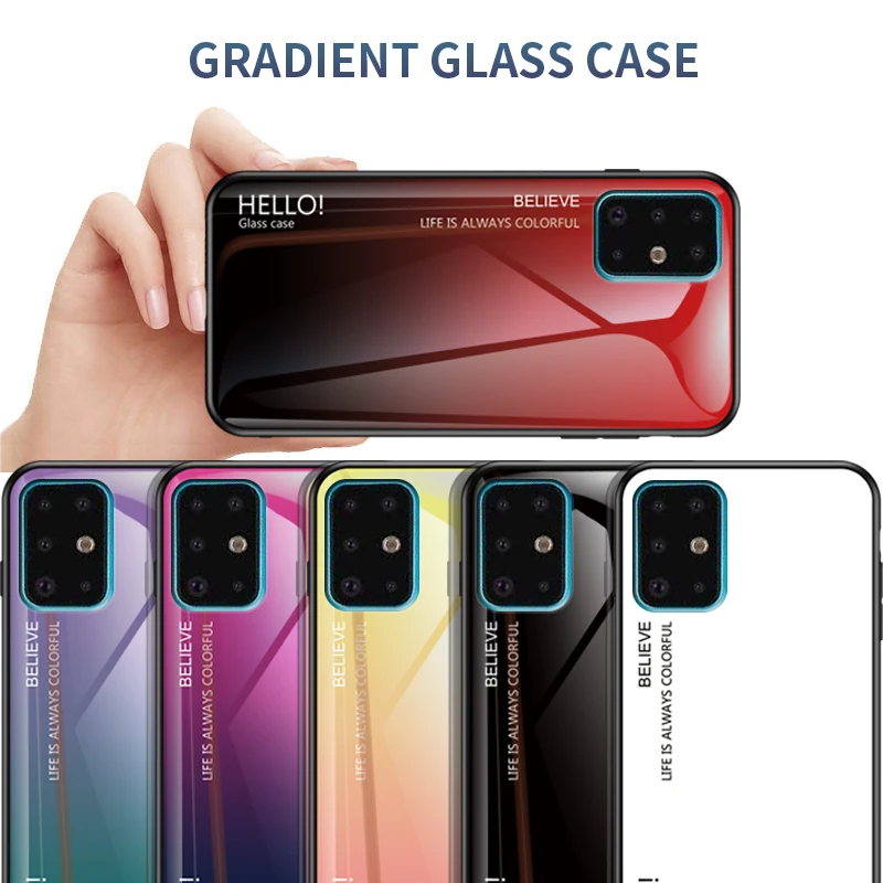 Для samsung Galaxy S11 Plus S11e чехол из закаленного стекла с градиентом мягкий силиконовый