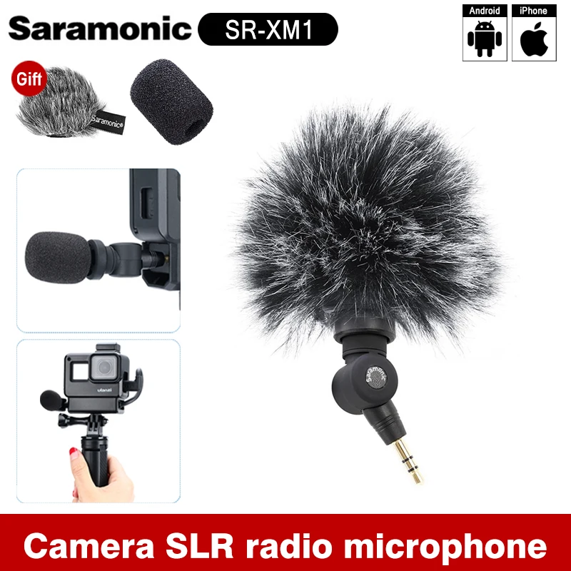 Беспроводной микрофон Saramonic SR XM1 3 5 мм видеомикрофон GoPro Vlog для Gopro 8 Max 7 6 TRS