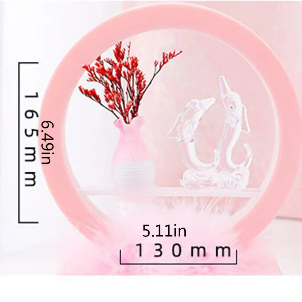 

1pcs Creative Dolphin Night Light Ornaments Round Music Box Girls Home Room Decoration Ornaments Random Color