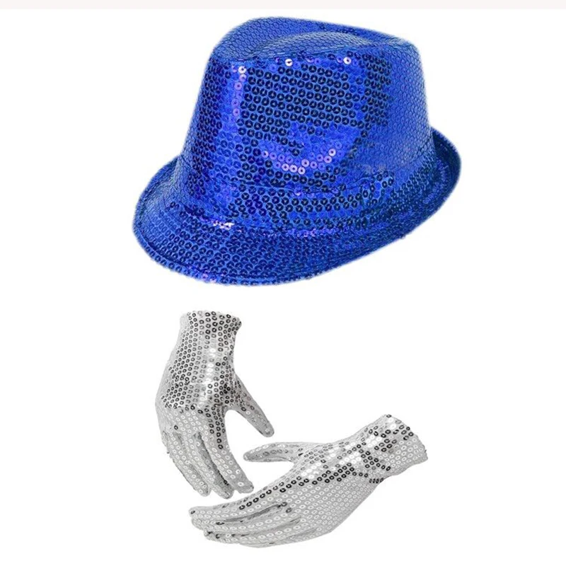 LUCKYLIANJI Мужская и женская серебряная перчатка с блестками Майкла Джексона + Capone